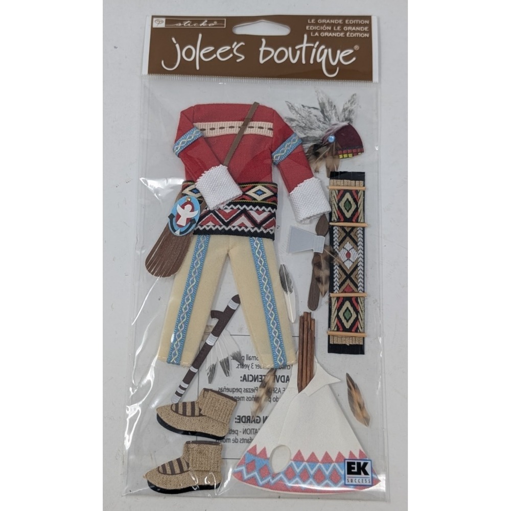 NATIVE AMERICAN Clothes Tepee Moccasins‎ SPJBLG027 EK Success Jolees NEW
